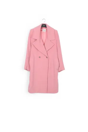 Pink oversized recycled wool blend coat
