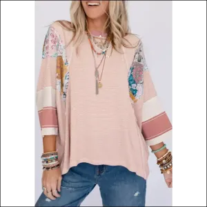 Pink Striped Patchwork Oversized Floral Color Block: Fashion ! 🌸needful Things
