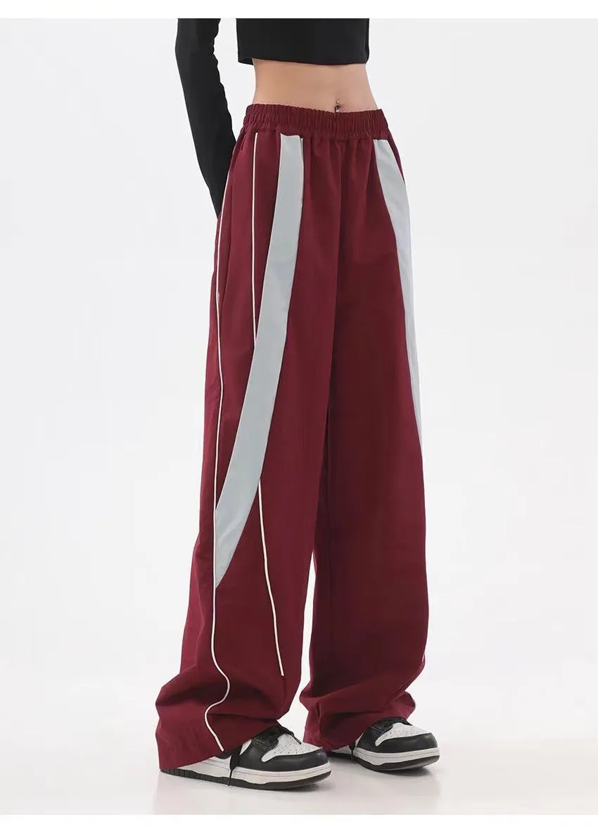 Piping Patchwork Baggy Sweatpants