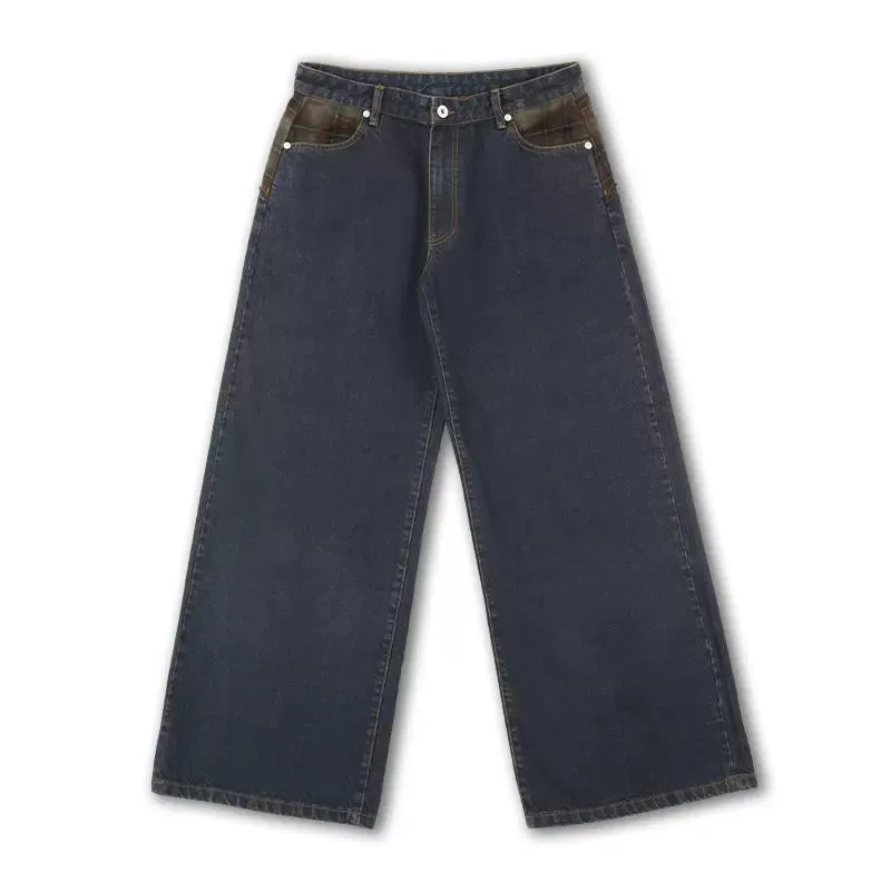 Plaid Patchwork Jeans