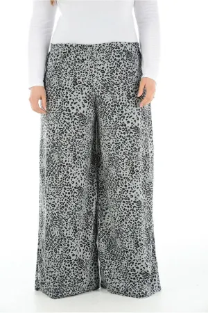 Plus Size Dark Grey Animal Print Palazzo Trouser