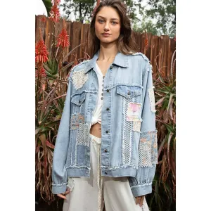 Pol Oversize Patchwork Denim Jacket