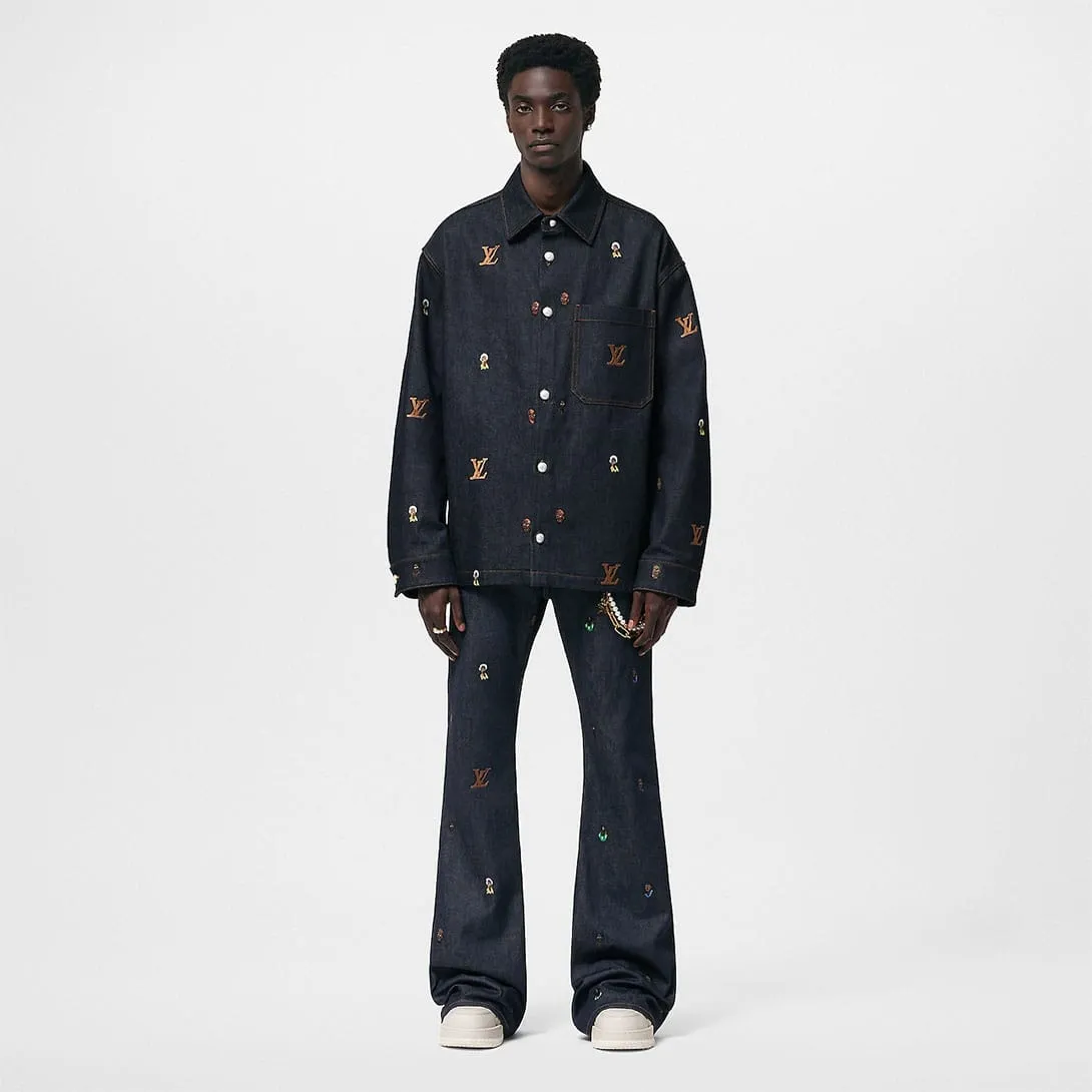 Premium Embroidered Denim Over Jacket