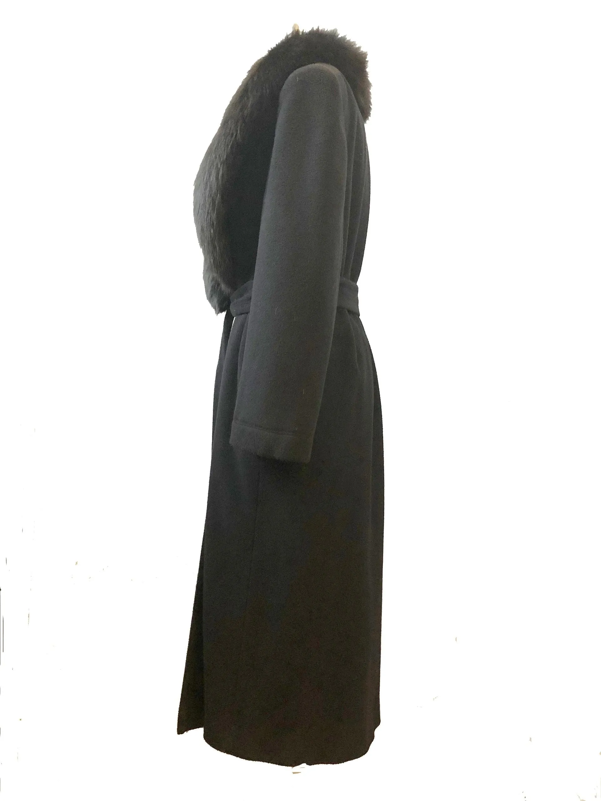 Regency Cashmere Wrap Coat W/Fox Trim Size 10 P
