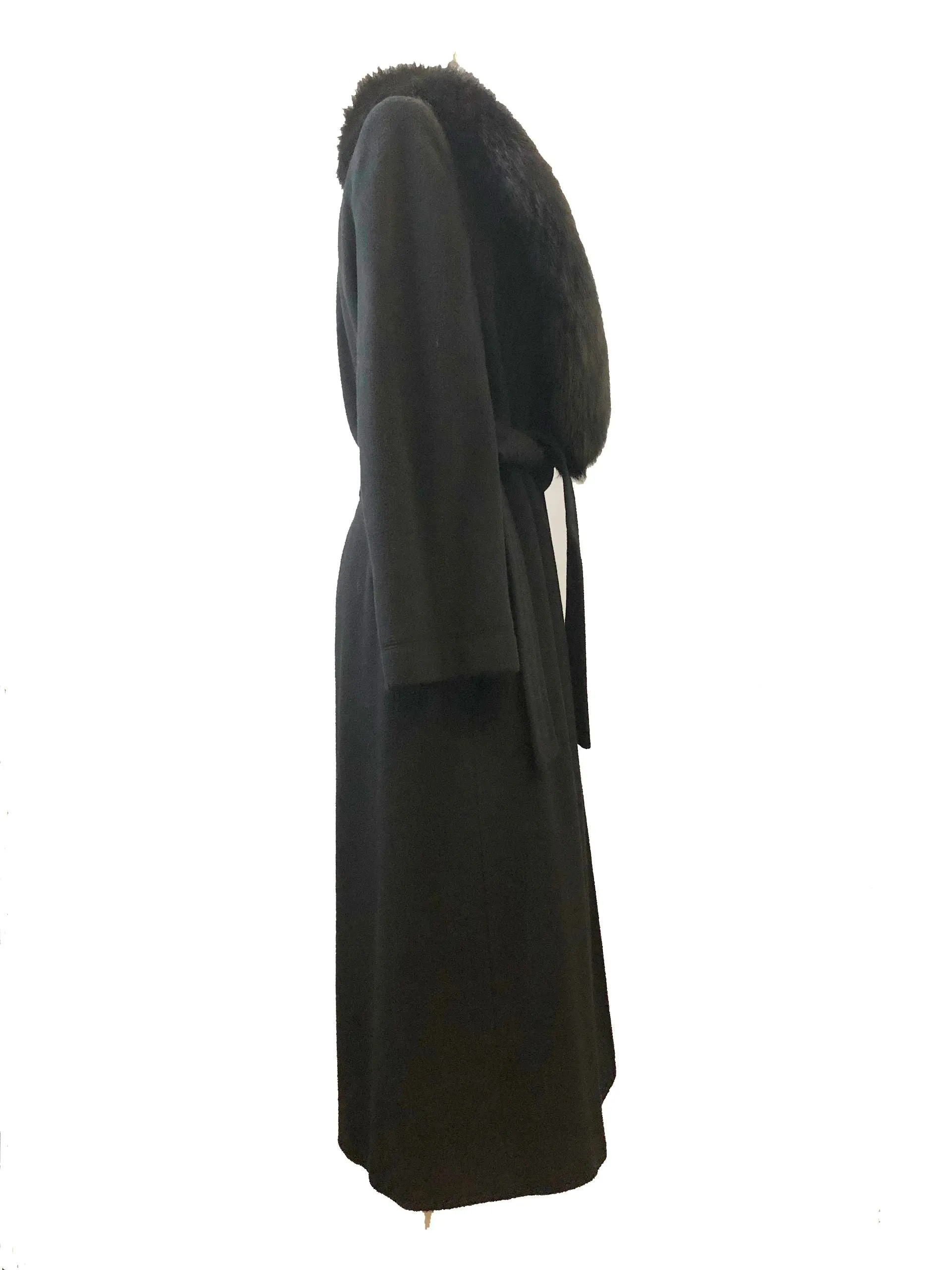 Regency Cashmere Wrap Coat W/Fox Trim Size 10 P