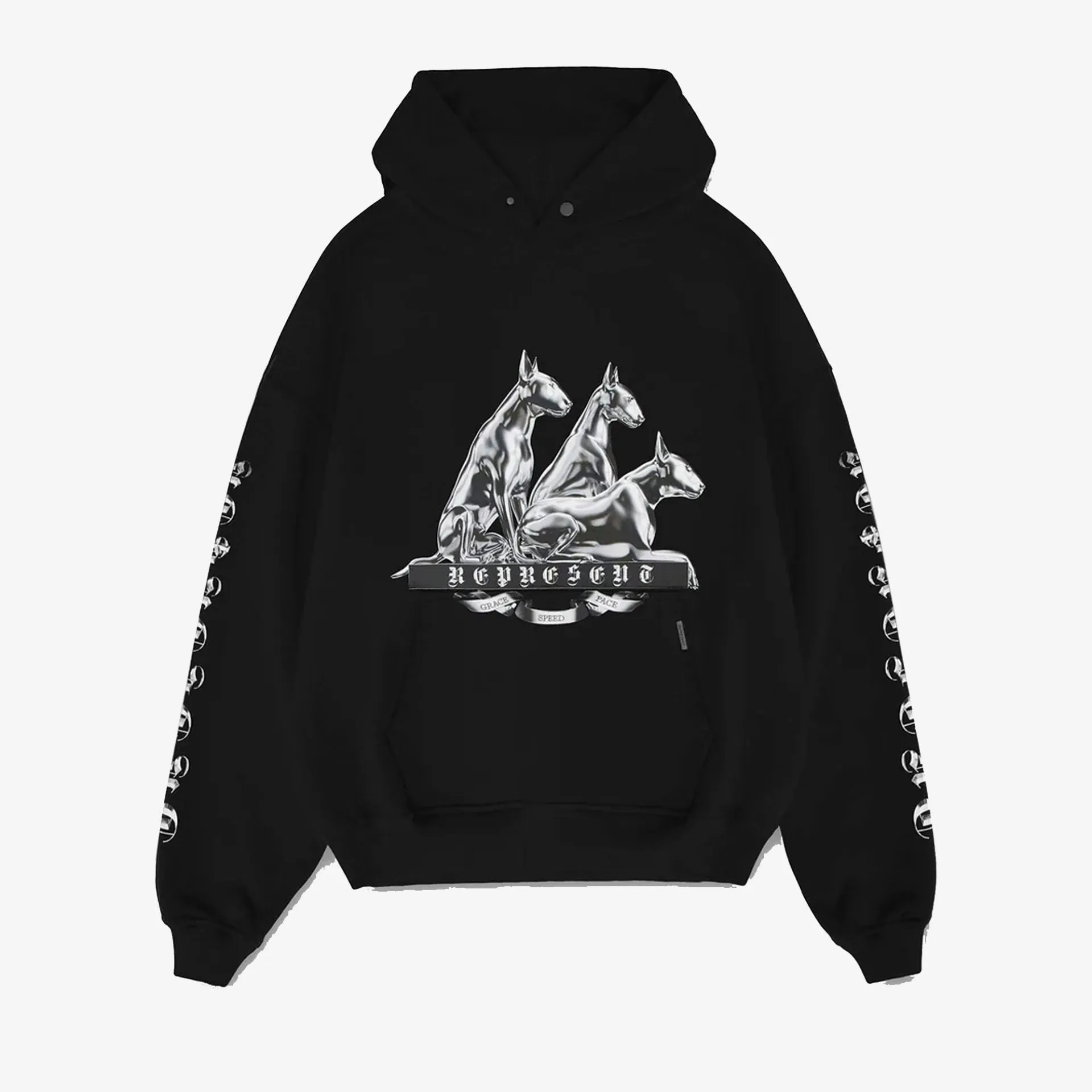 Represent | BULLTERRIER HOODIE  { JET BLACK