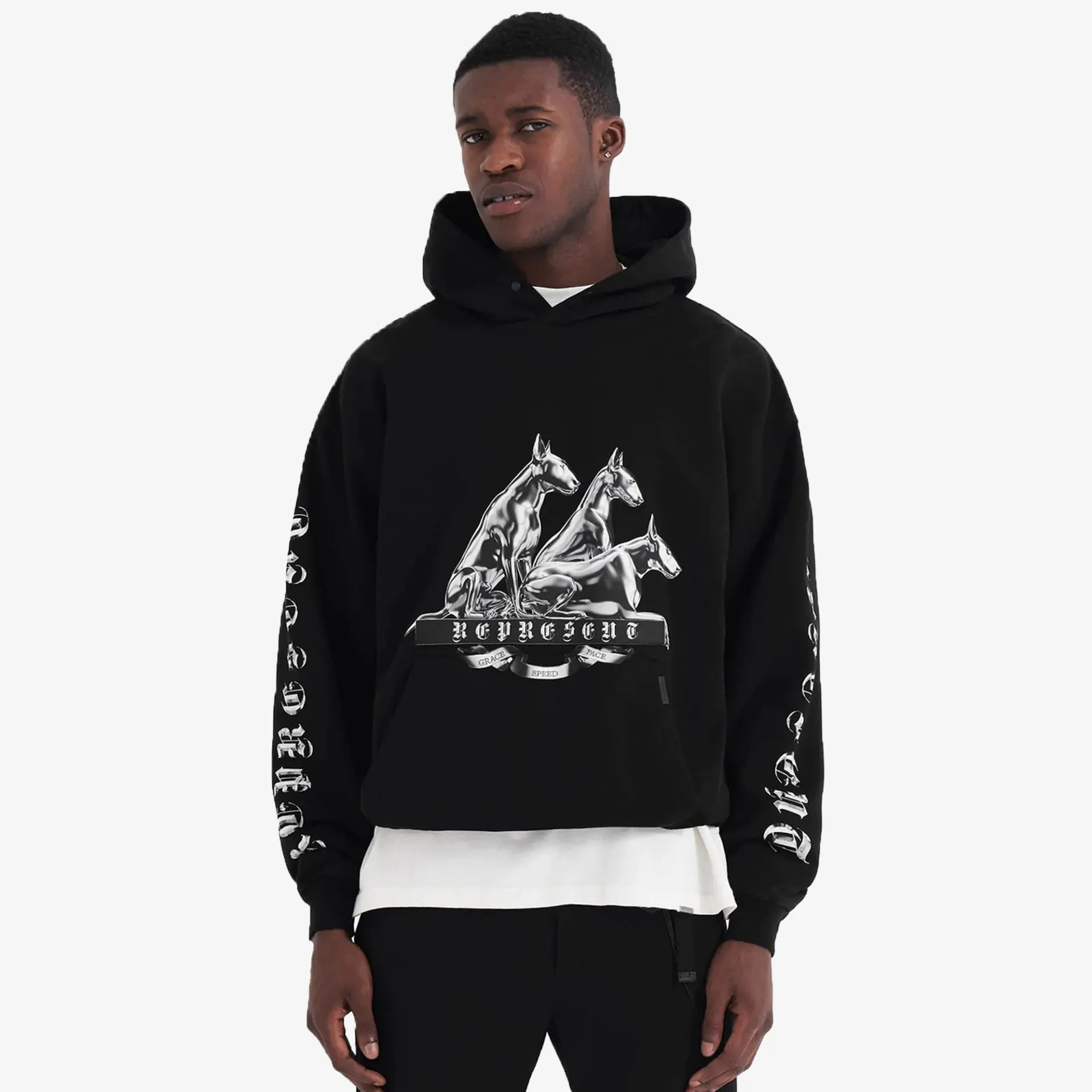 Represent | BULLTERRIER HOODIE  { JET BLACK