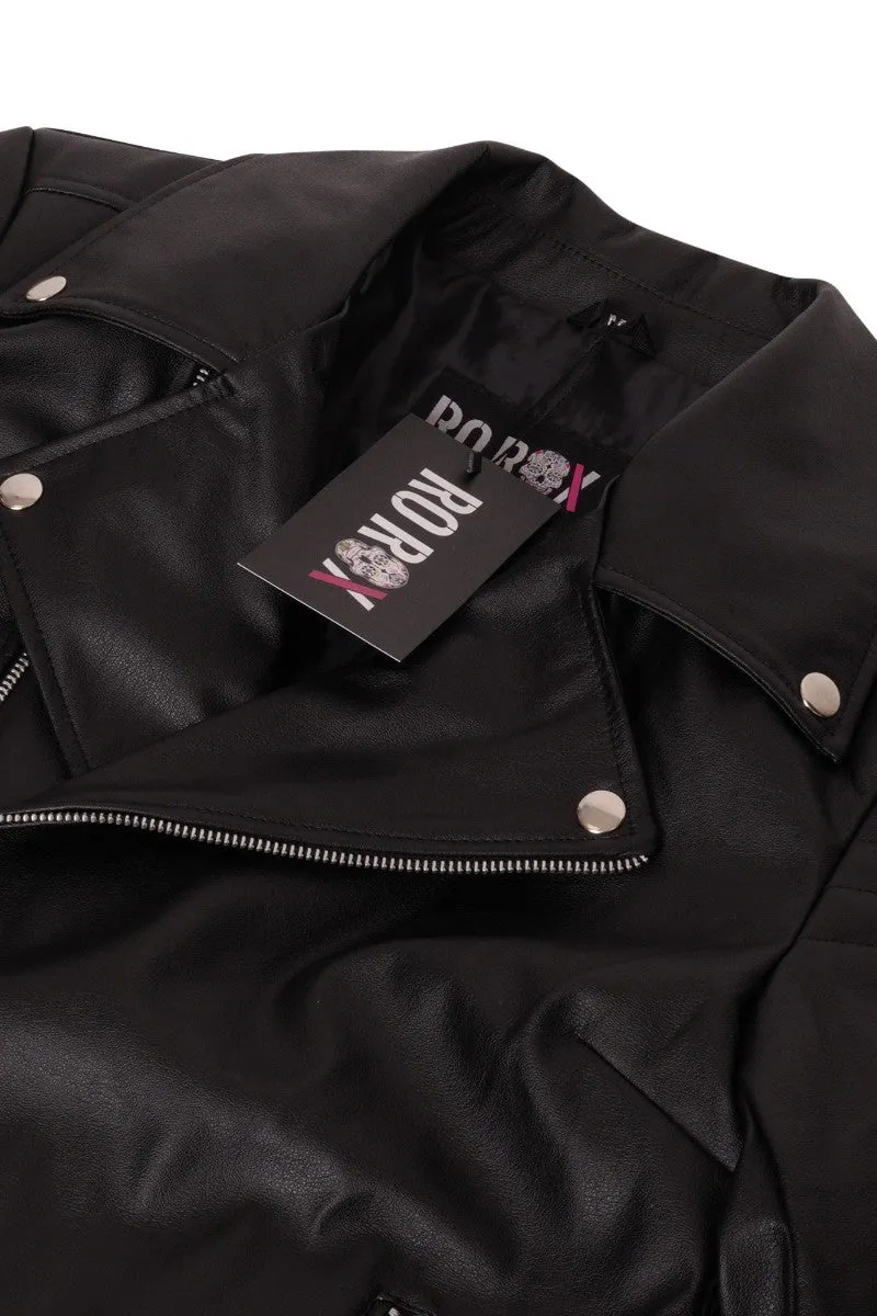Ro Rox Gothic Biker Jacket Brando Faux Leather