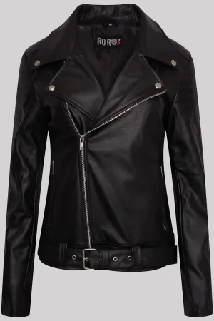 Ro Rox Gothic Biker Jacket Brando Faux Leather