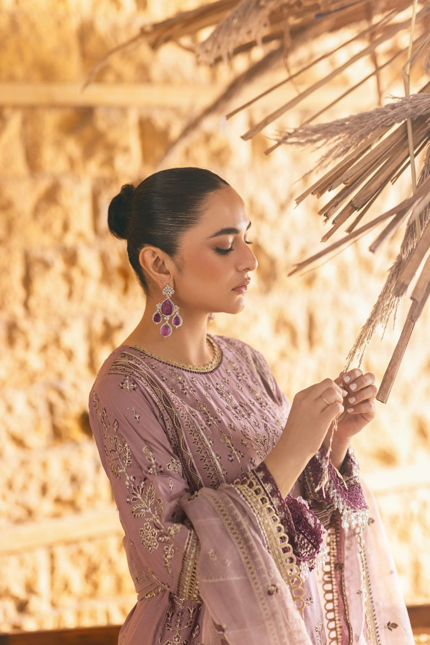Royal Embroidered Lilac Pakistani Salwar Kameez Dupatta Salwar Suit