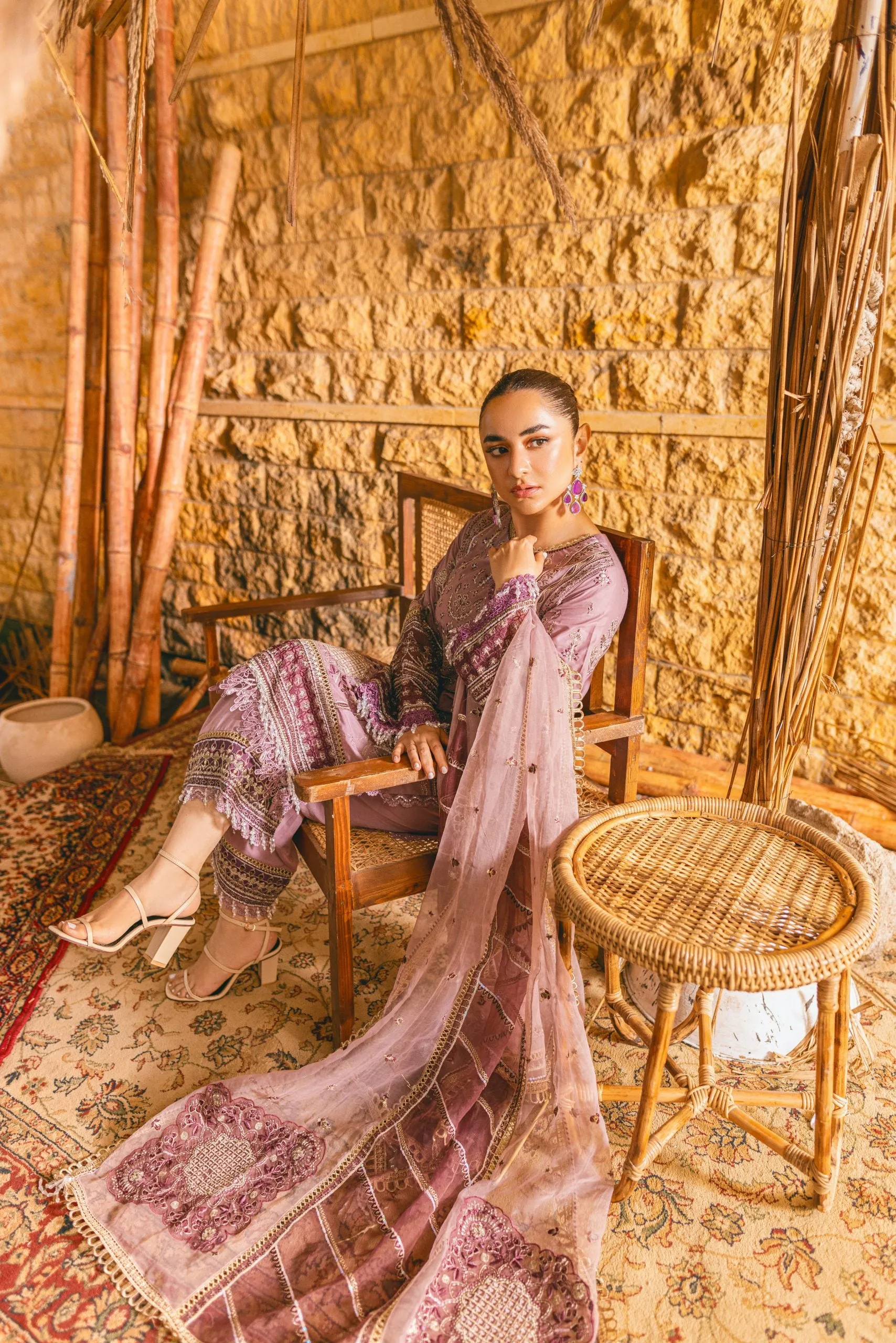 Royal Embroidered Lilac Pakistani Salwar Kameez Dupatta Salwar Suit