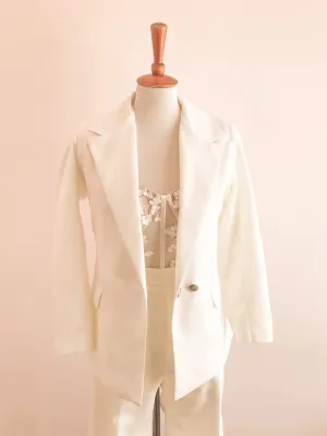 Sample of white jacket and flared trousers