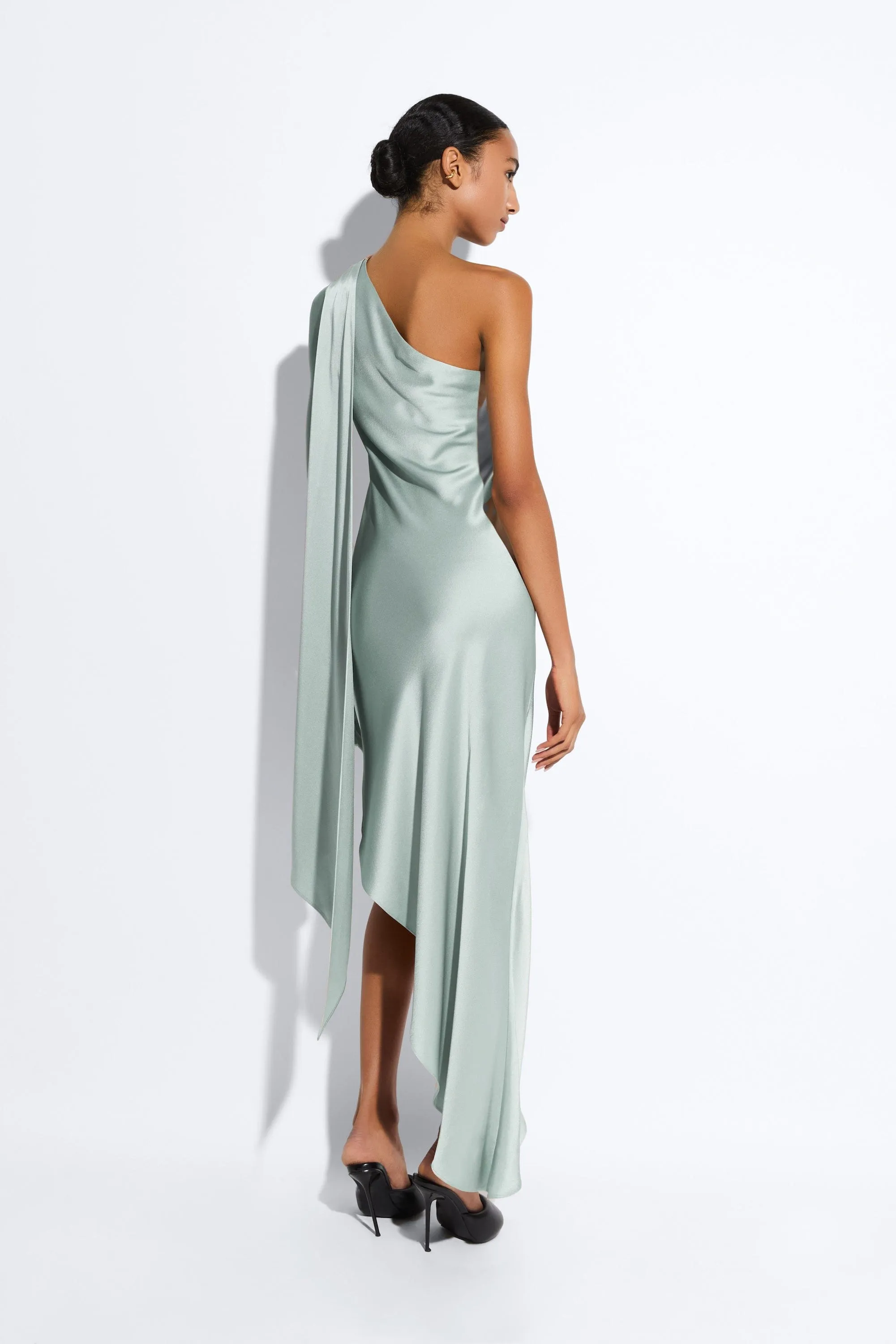 Satin One Shoulder Dress