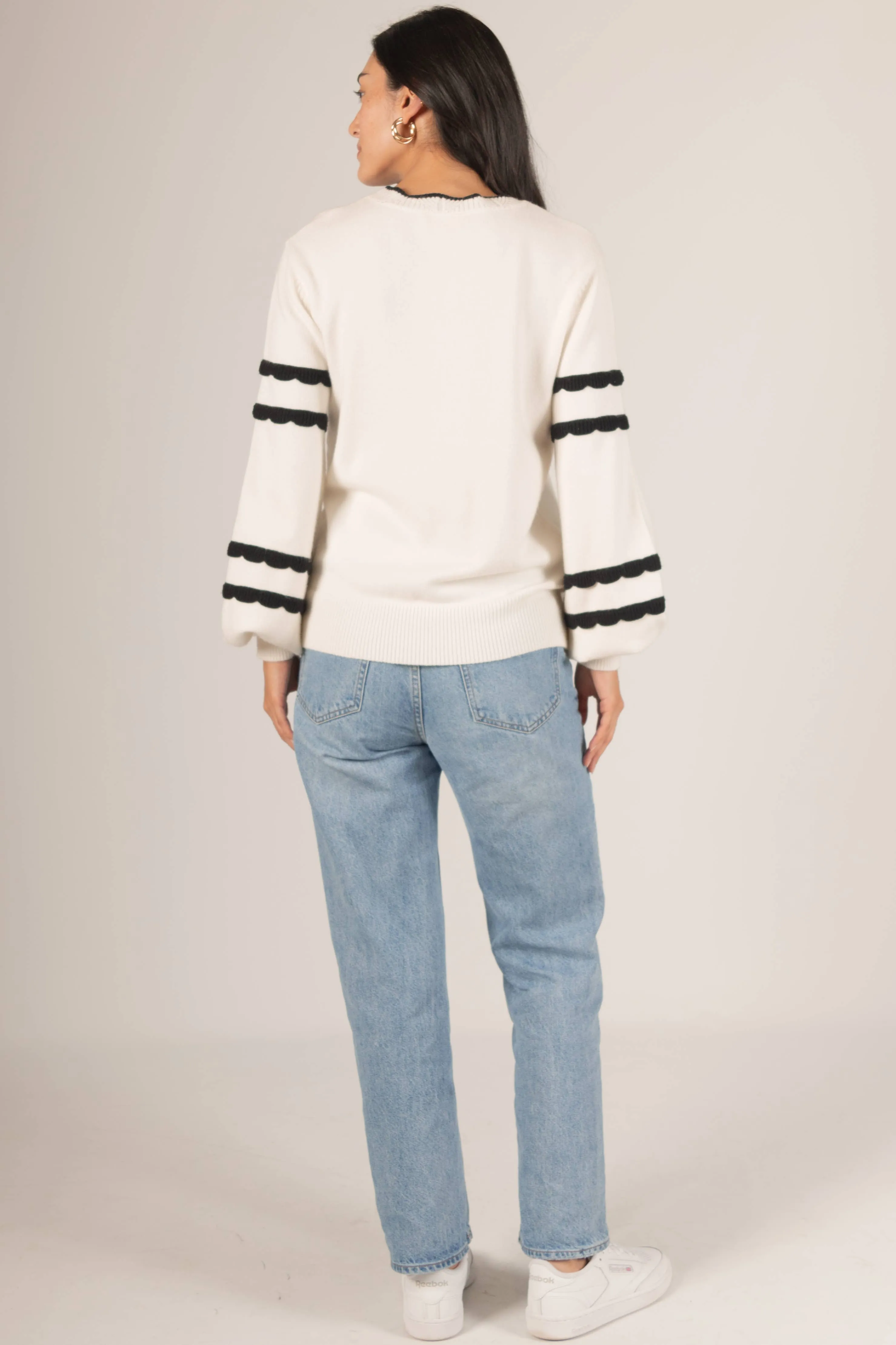 Scalloped Trim Sweater