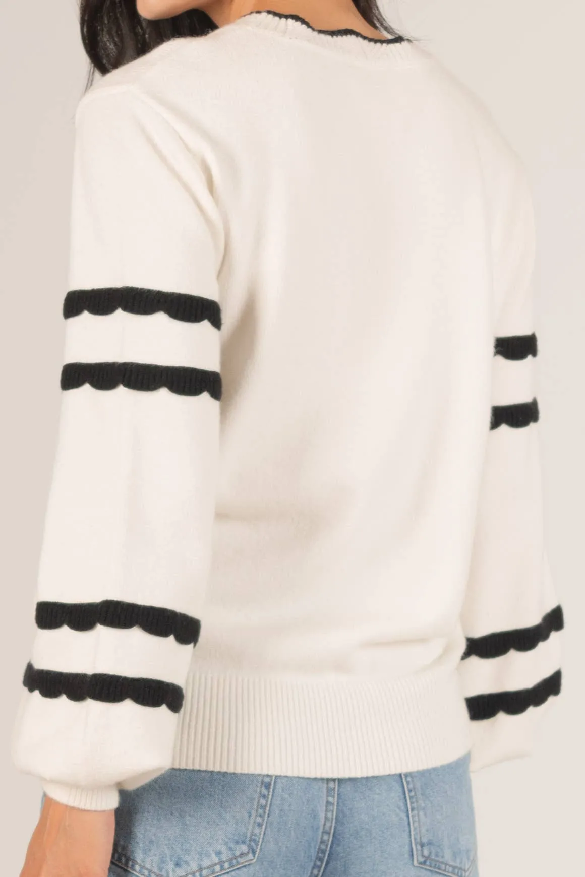 Scalloped Trim Sweater