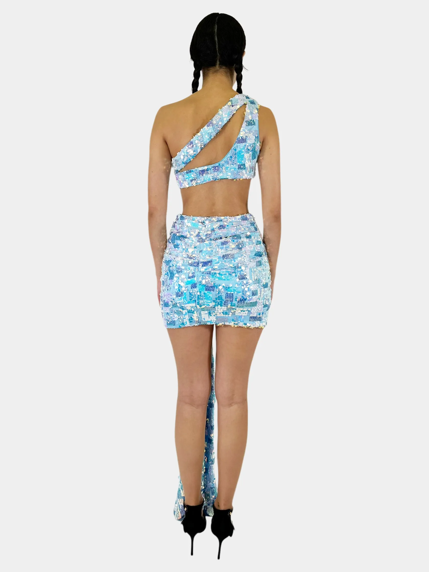 Sequin Cutout Mini Dress