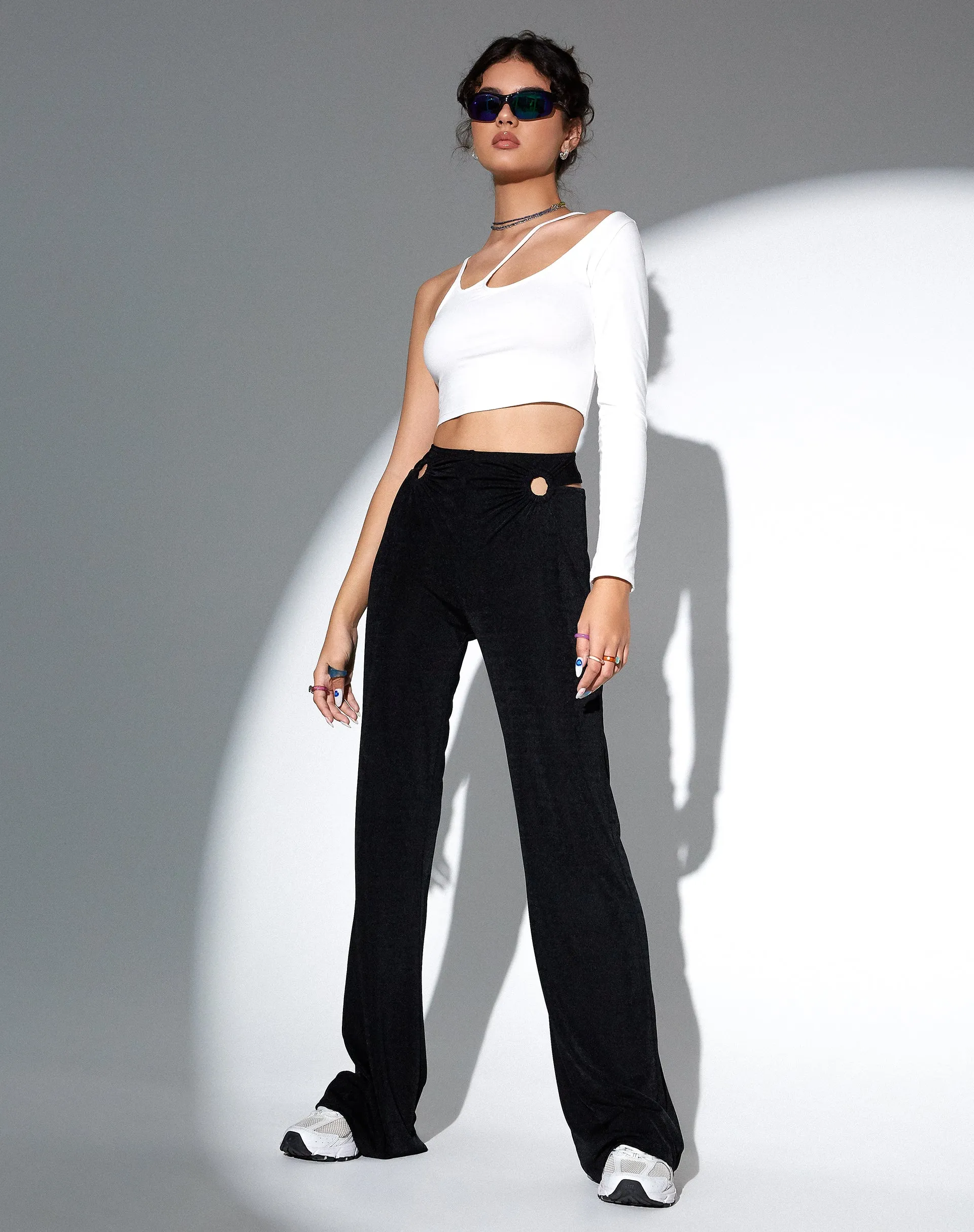 Sesaot Flare Trouser in Crepe Black