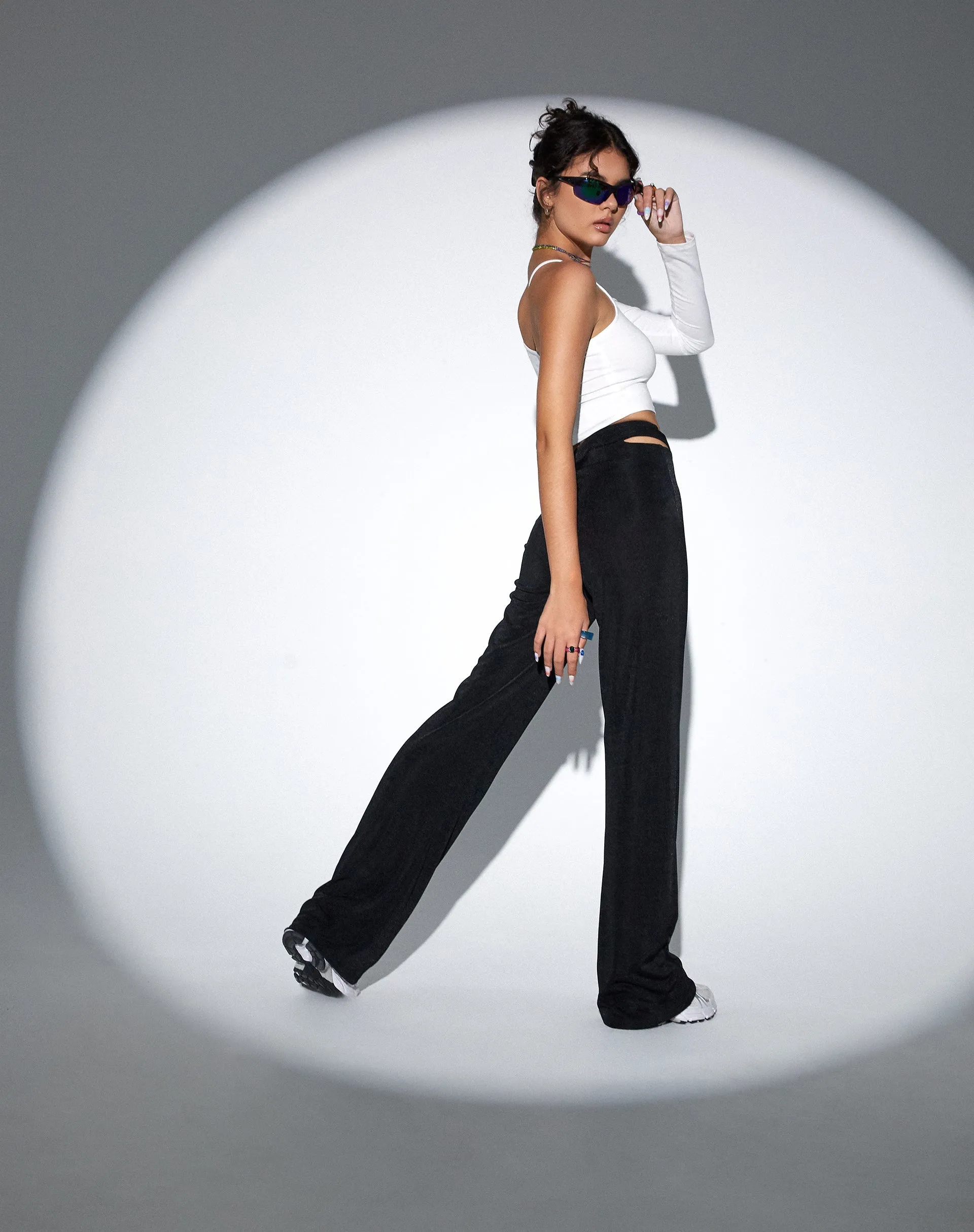Sesaot Flare Trouser in Crepe Black
