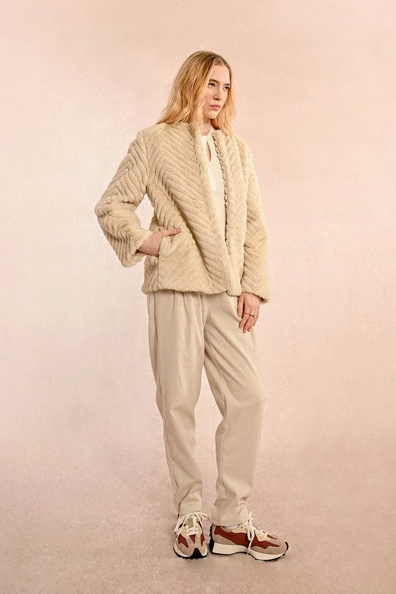 SHORT FAUX FUR COAT