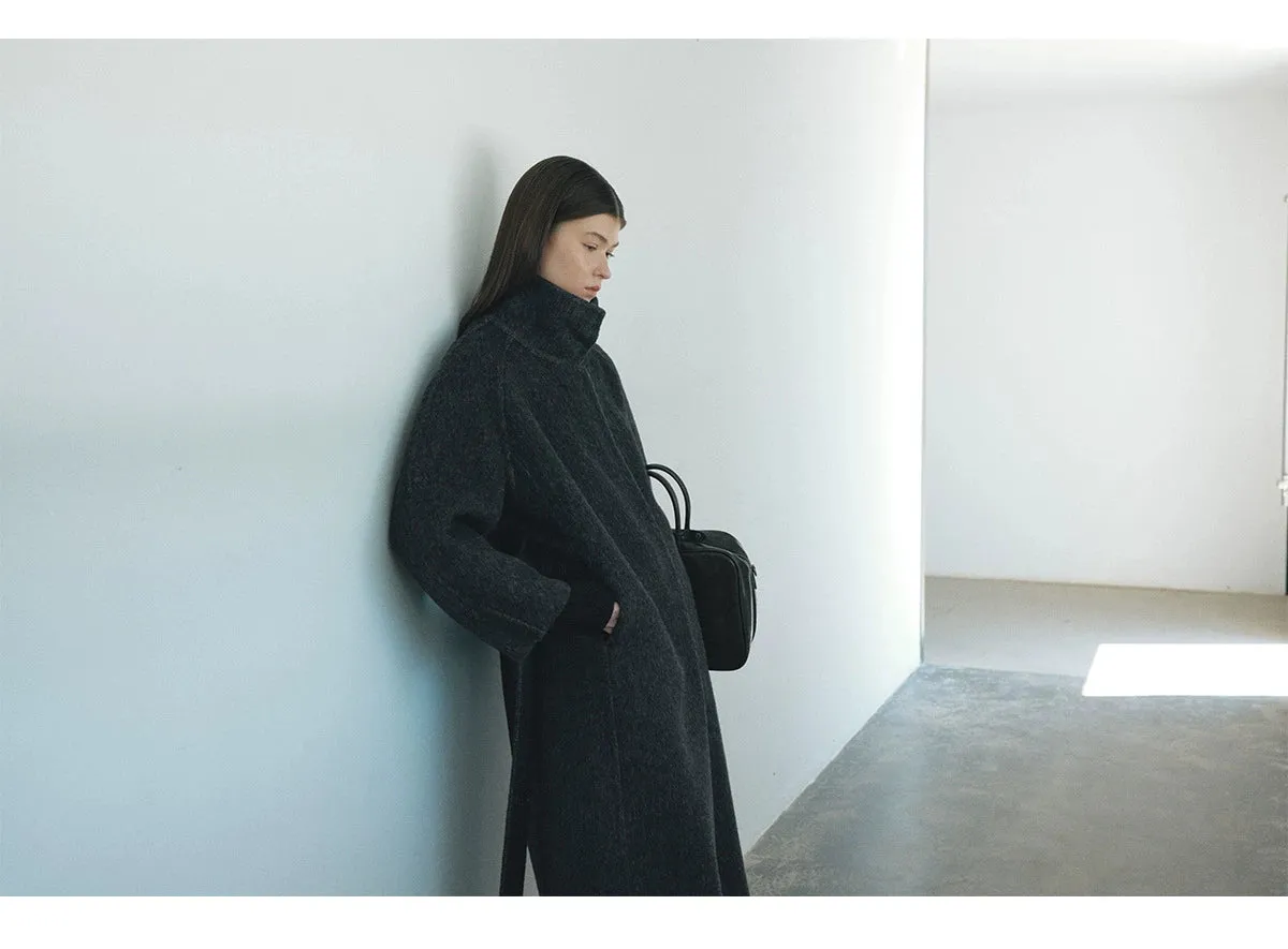Silk Wool Stand-Up Collar Coat