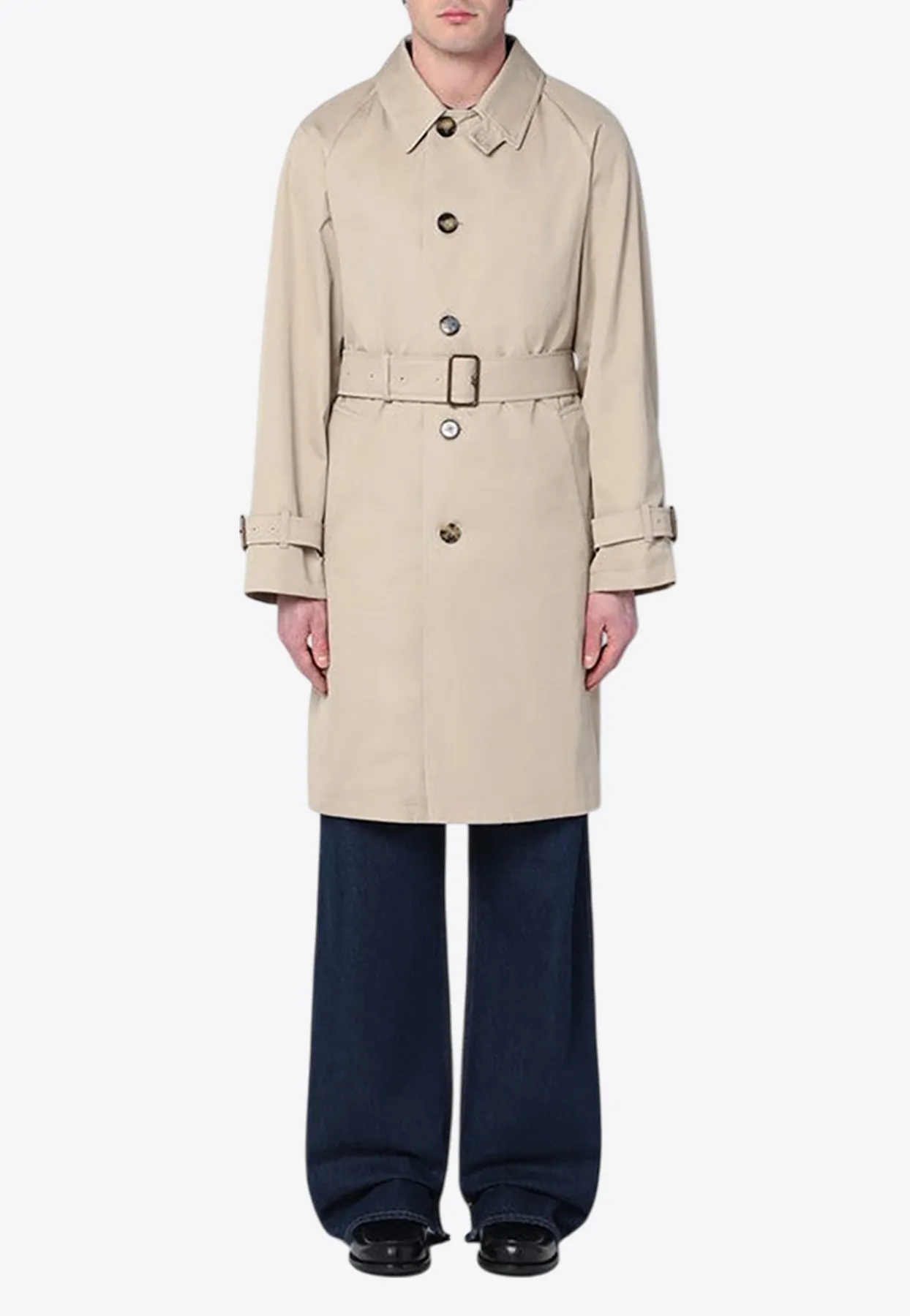 Single-Breasted Belted Trench Coat