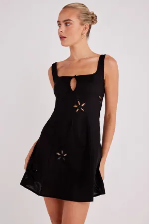 SNDYS THE LABEL FLORA MINI DRESS - BLACK
