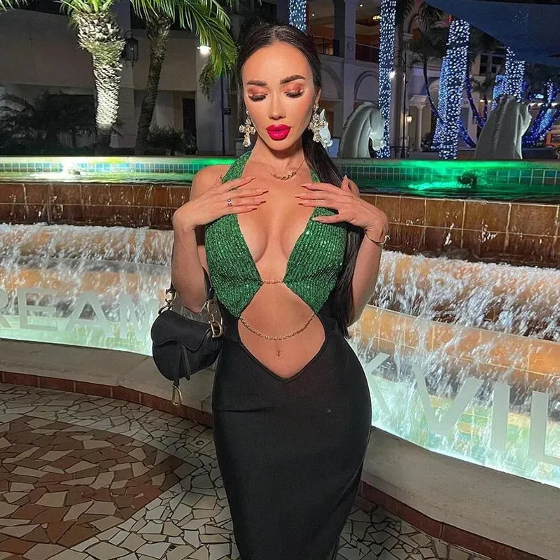 Splicing Sexy Cutout Slim Fit Dress