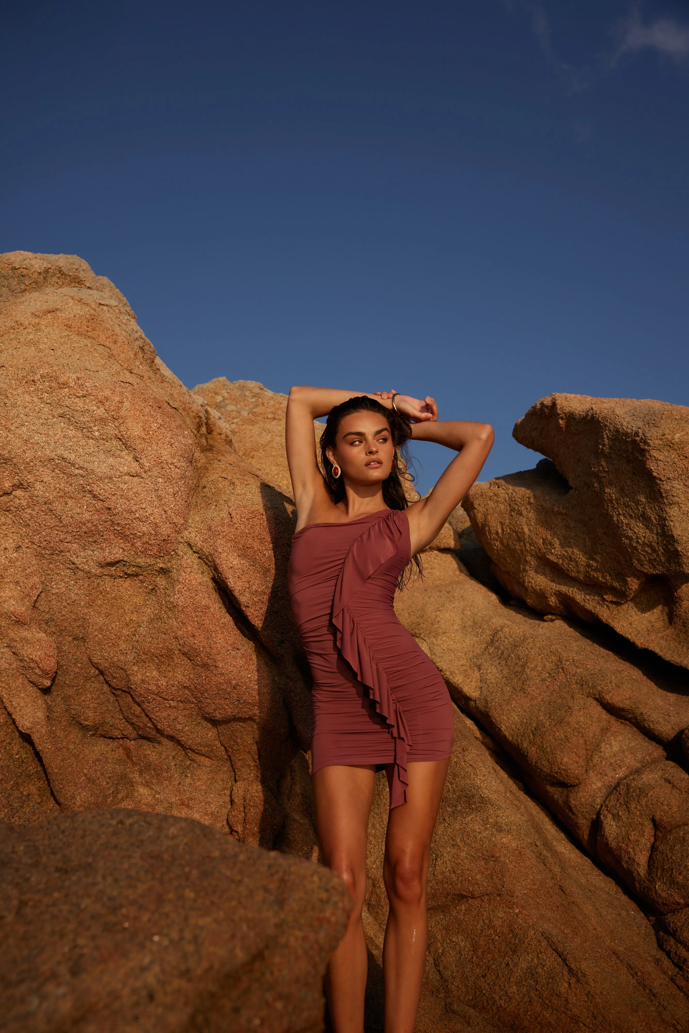 Spriza Mini Dress - Wine