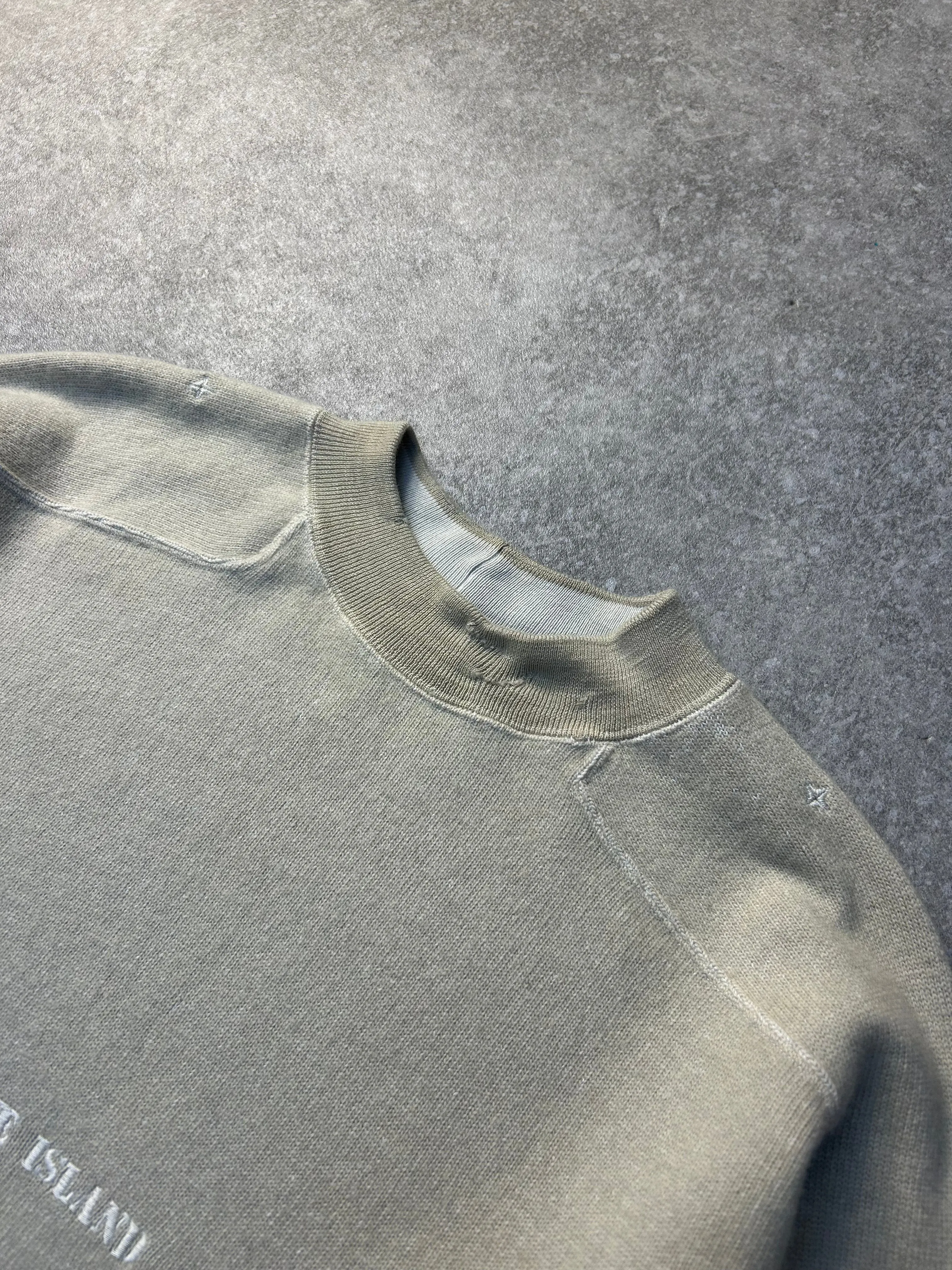 S/S 1988 Stone Island Beige Embroidered Knit Sweater