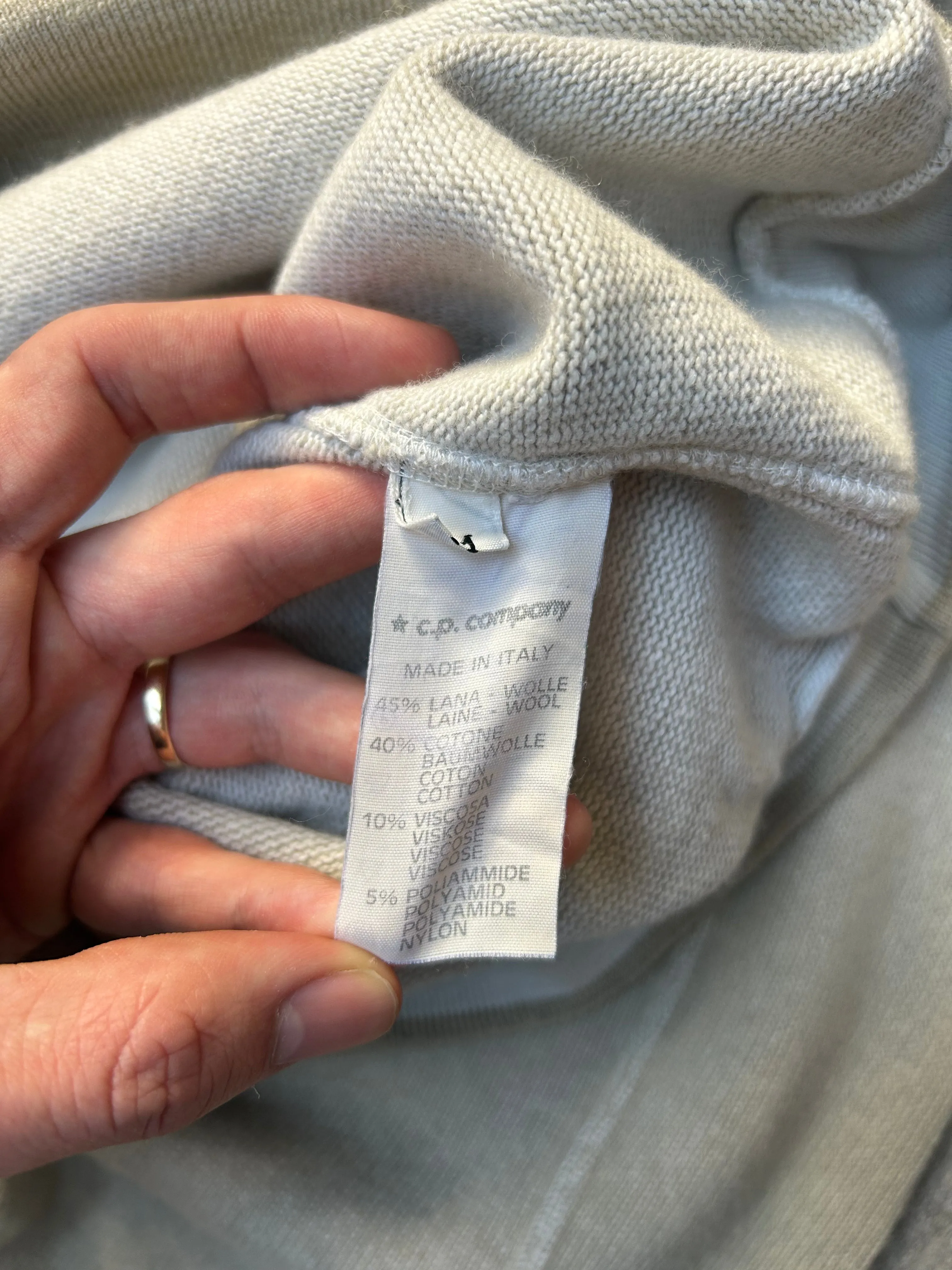 S/S 1988 Stone Island Beige Embroidered Knit Sweater