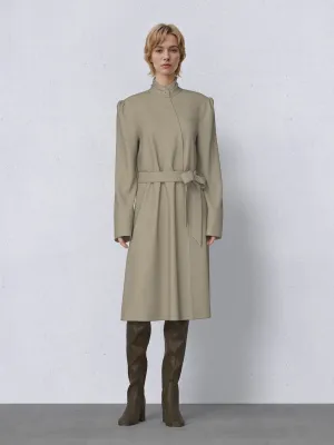 Stand Collar Belted Trench Coats