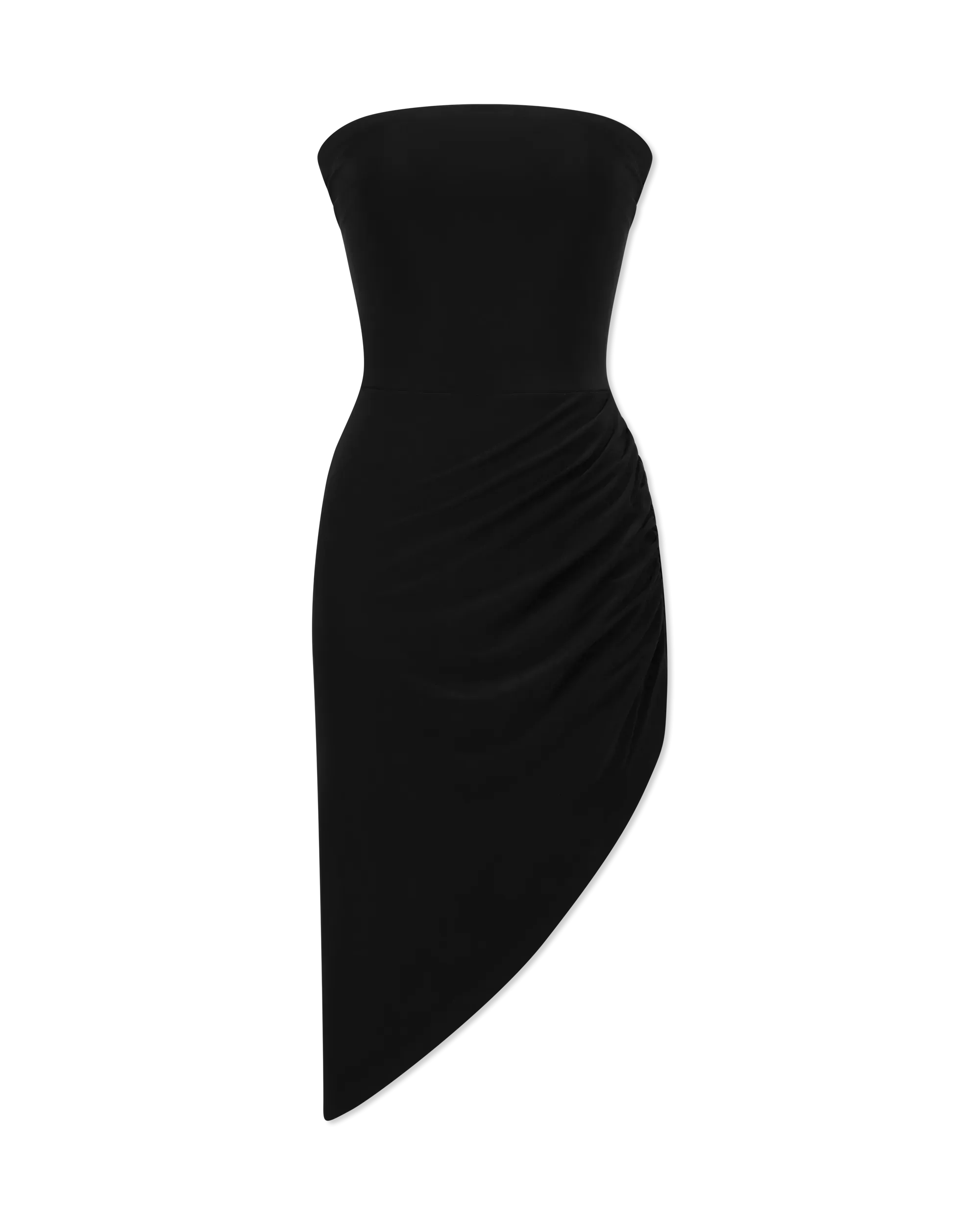 Strapless Side Drape Mini Dress