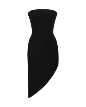 Strapless Side Drape Mini Dress