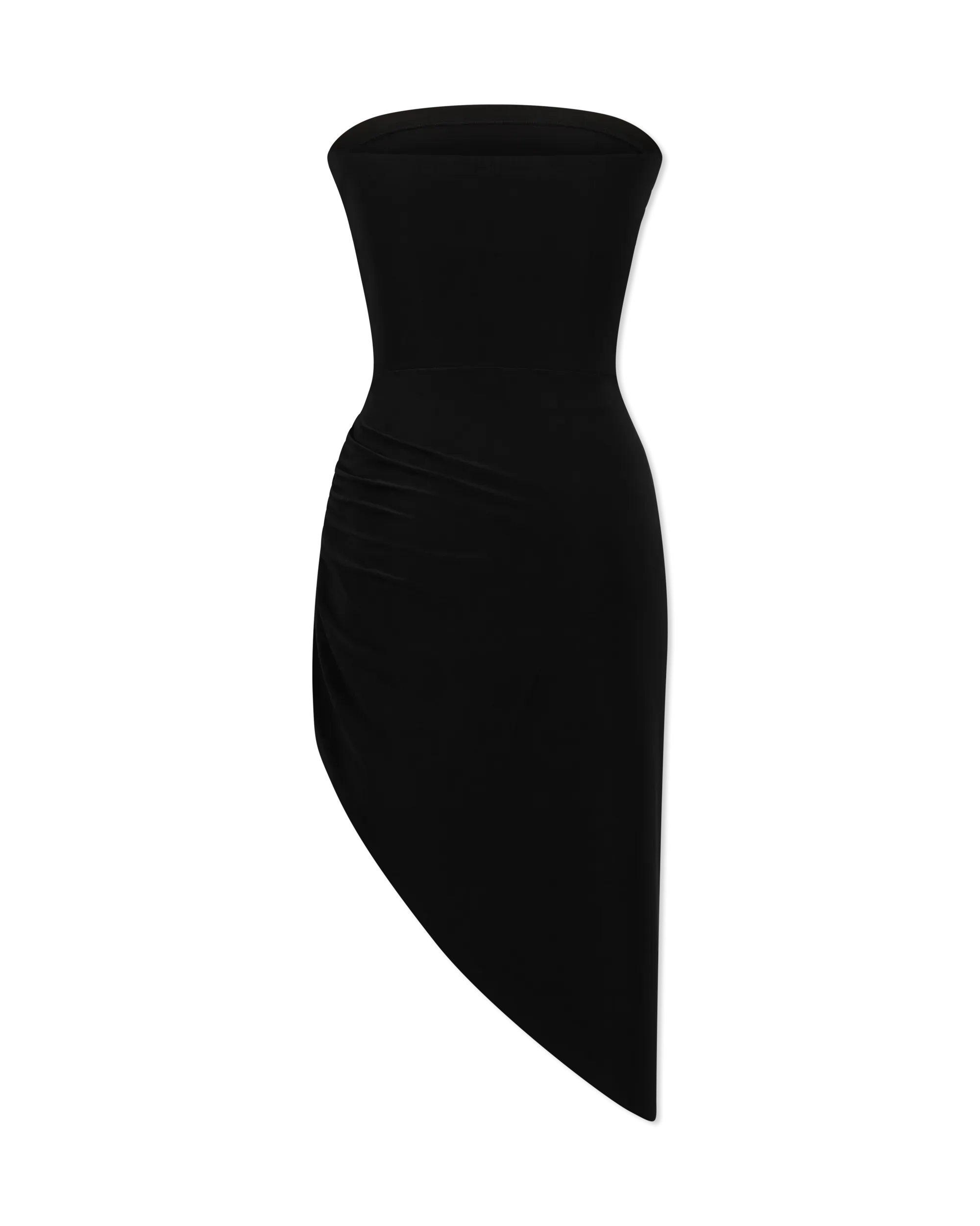 Strapless Side Drape Mini Dress
