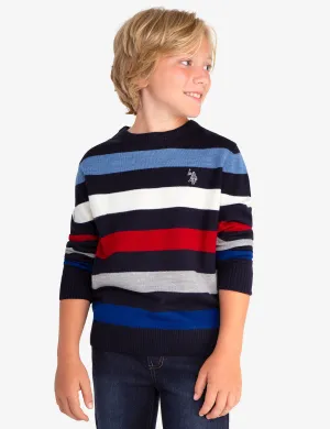 STRIPED CREW NECK SWEATER