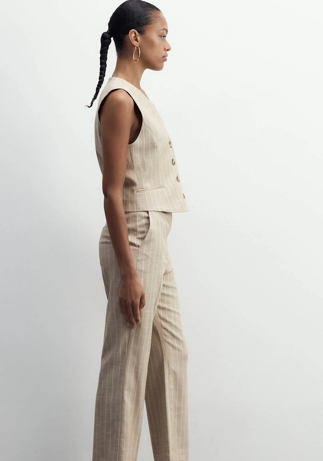 Stripes Suit Trousers - Camel