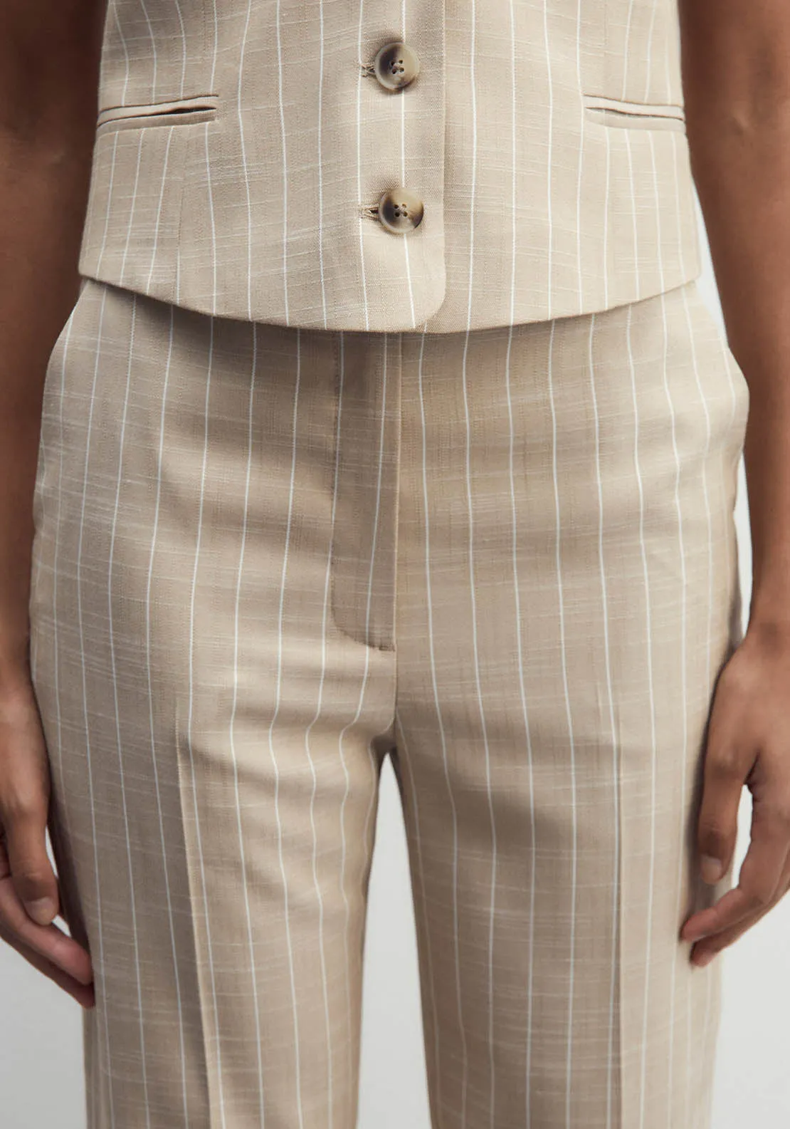 Stripes Suit Trousers - Camel