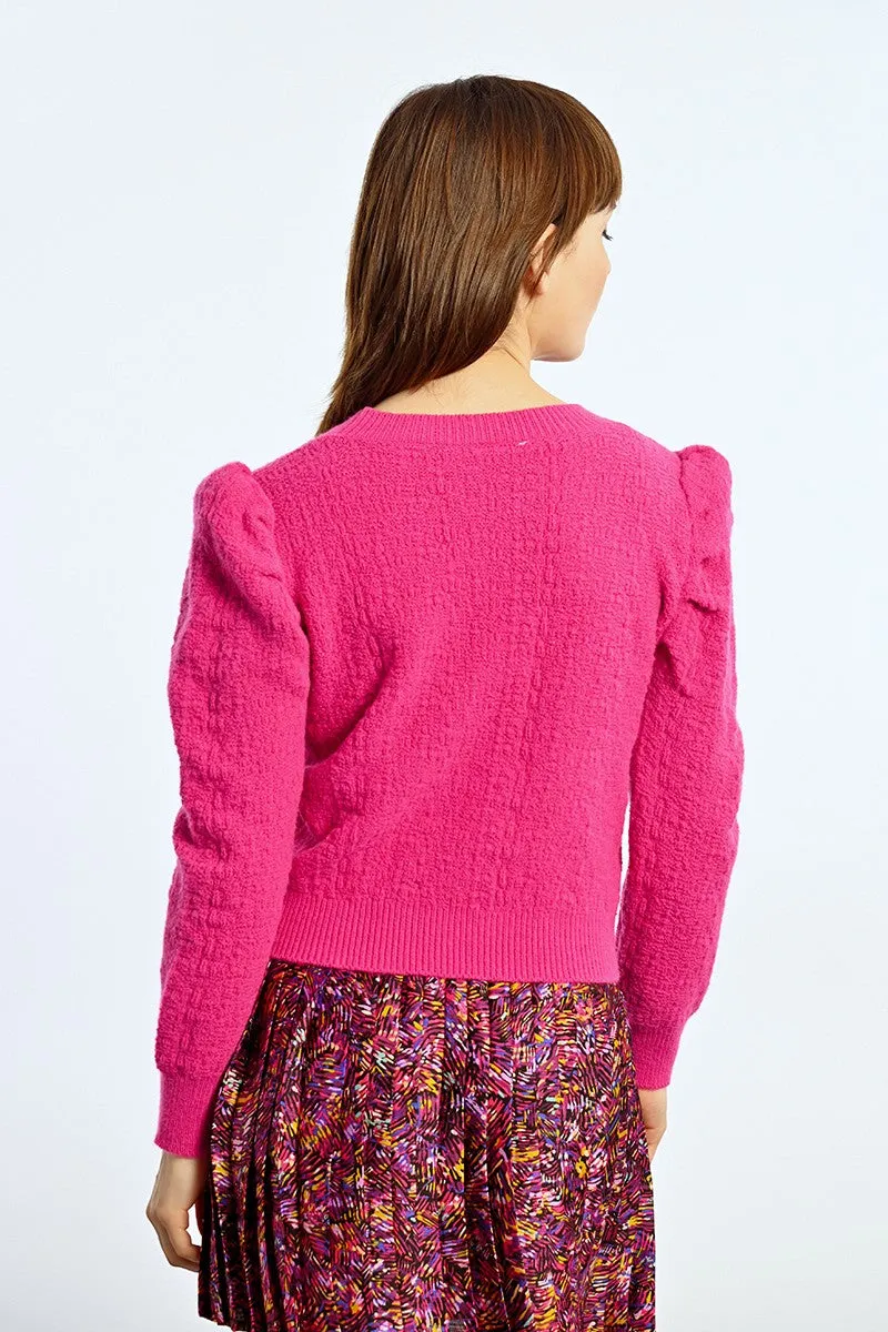 STRUCTURED PUFF SLEEVE SWEATER