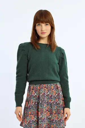 STRUCTURED PUFF SLEEVE SWEATER