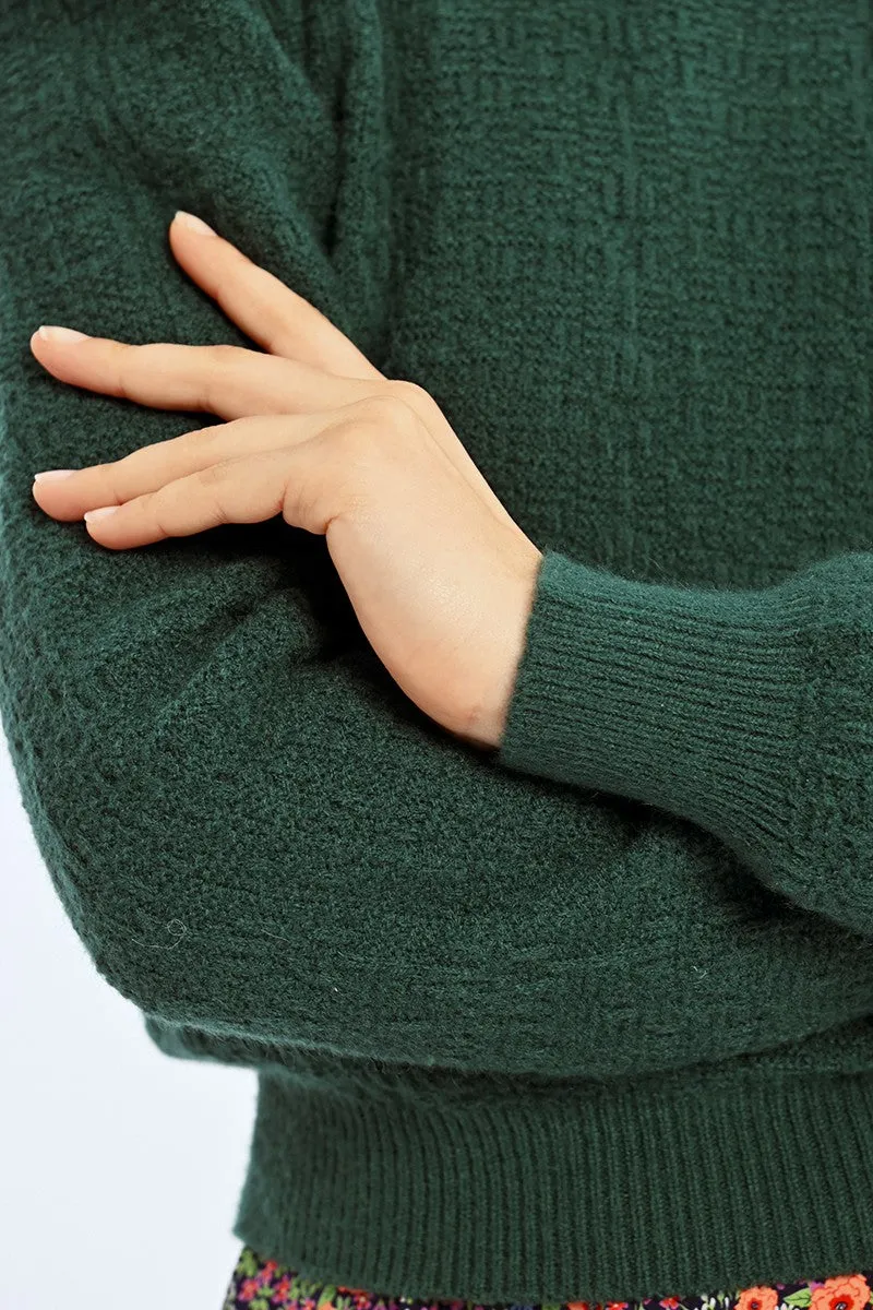 STRUCTURED PUFF SLEEVE SWEATER