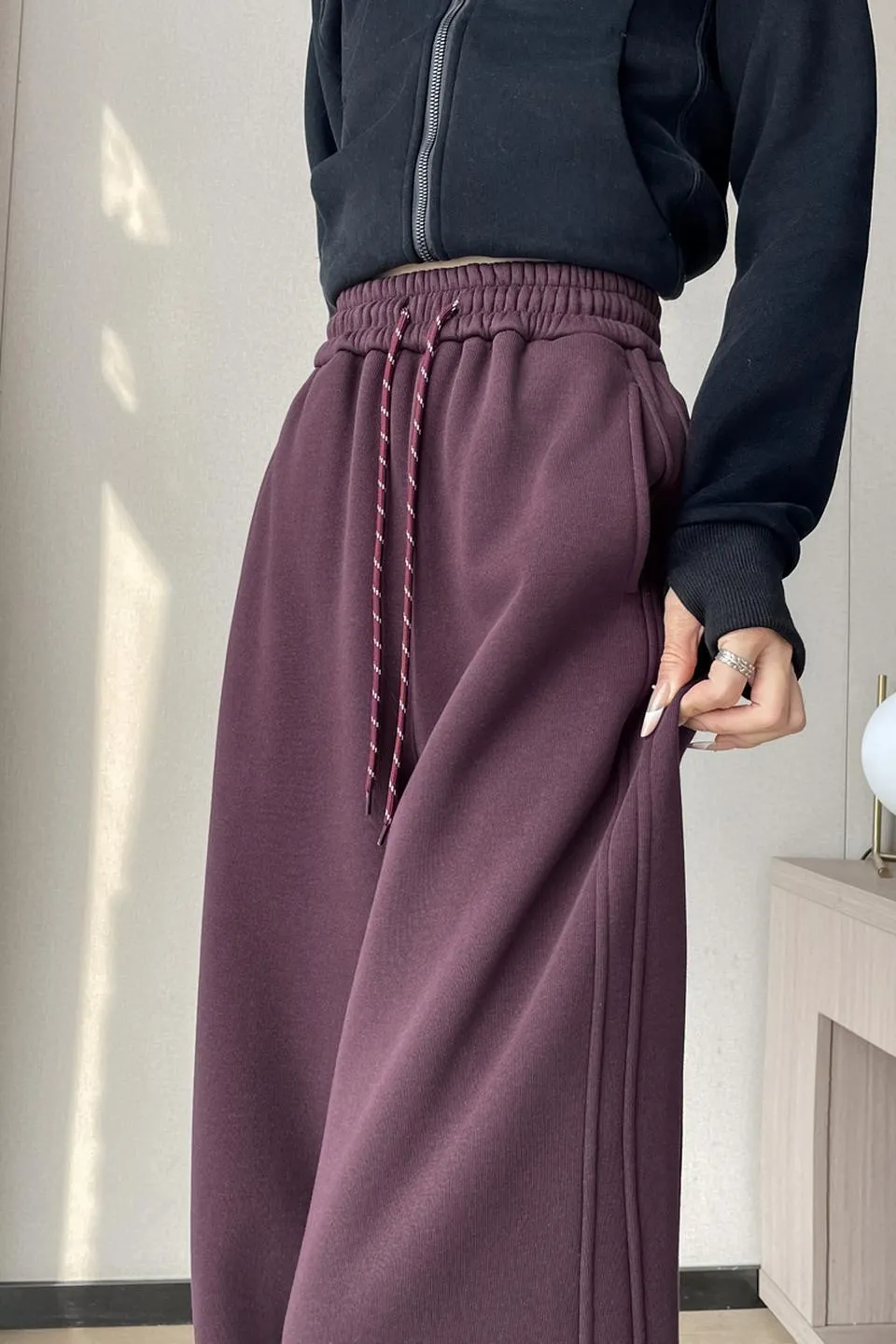 Stylish Patchwork Straight Leg Sweatpants for Women's Relaxed Fit