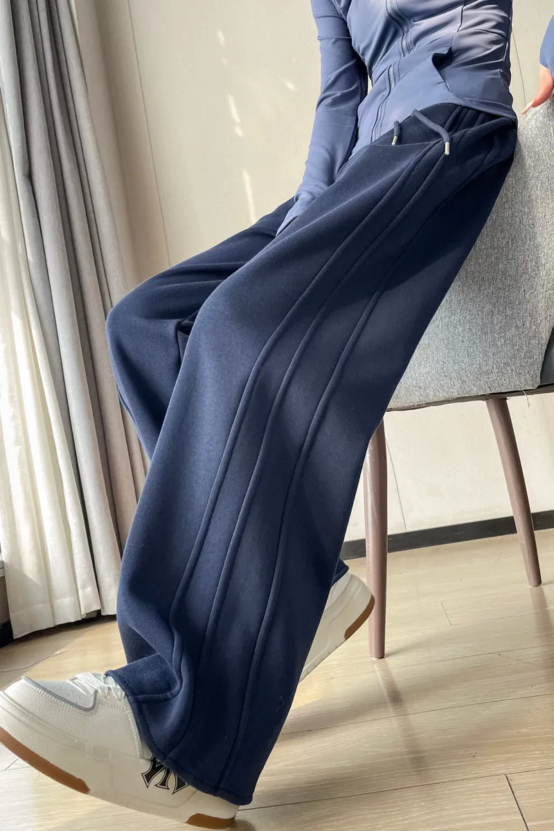 Stylish Patchwork Straight Leg Sweatpants for Women's Relaxed Fit