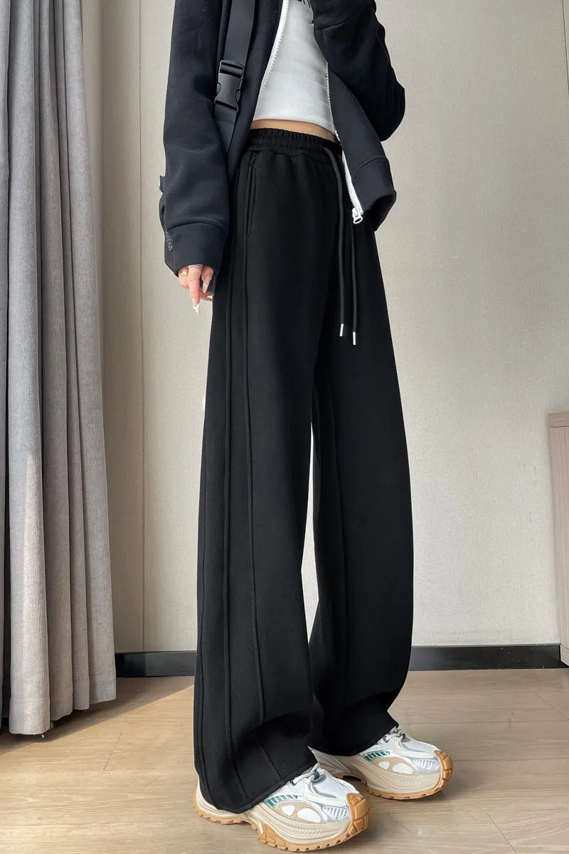 Stylish Patchwork Straight Leg Sweatpants for Women's Relaxed Fit