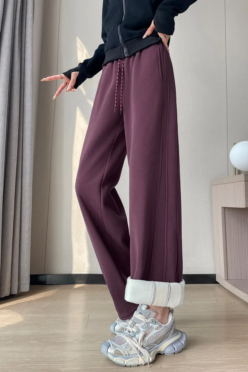 Stylish Patchwork Straight Leg Sweatpants for Women's Relaxed Fit