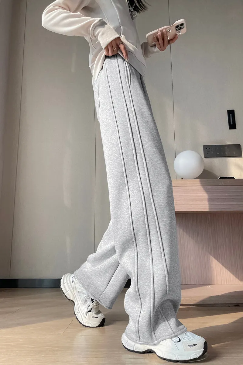 Stylish Patchwork Straight Leg Sweatpants for Women's Relaxed Fit
