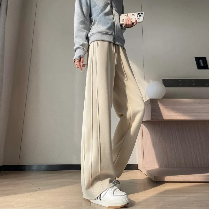 Stylish Patchwork Straight Leg Sweatpants for Women's Relaxed Fit