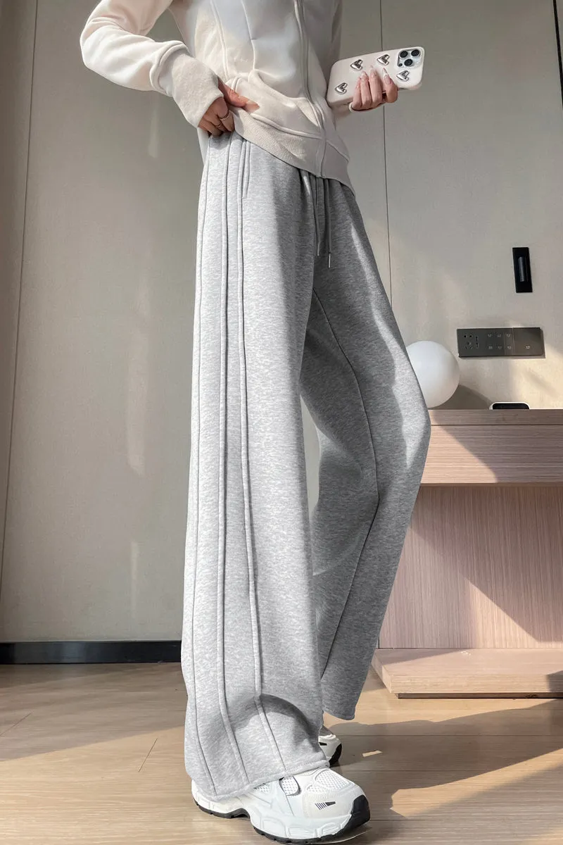 Stylish Patchwork Straight Leg Sweatpants for Women's Relaxed Fit