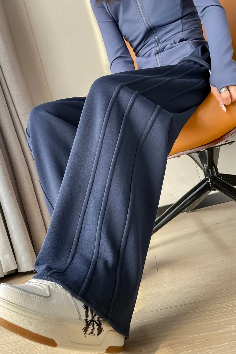 Stylish Patchwork Straight Leg Sweatpants for Women's Relaxed Fit