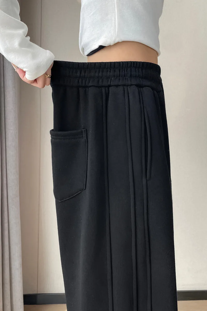 Stylish Patchwork Straight Leg Sweatpants for Women's Relaxed Fit