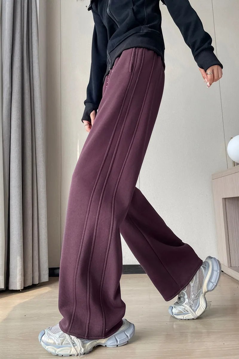 Stylish Patchwork Straight Leg Sweatpants for Women's Relaxed Fit